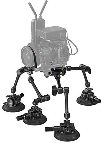 SMALLRIG 4-armiges, Saugnapf-Kamerahalterung, Camera Suction Cup Car Mount, für SLR Kamera Camcorder DSLR, Empfohlene dynamische Tragfähigkeit von 5kg, SC-15K - 3565