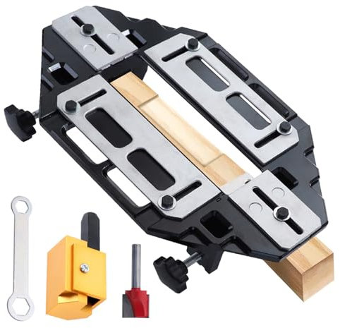 Aluminum Door Hinge Jig, Woodworking Hole Opener Slotting Locator, Slotting Locator, Suitable for Door Lock Installation and Router Jig