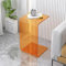 MKYOKO C-Förmiger Beistelltisch, Acryl-Sofa-Beistelltisch, Modernes Design, Klare Heimdekoration, Präsentationstisch für Wohnzimmer (Orange, 30x30x60cm)