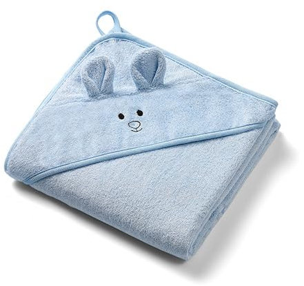 ★ Kapuzentuch mit Namen Bestickt ★ Handtuch MIT Kapuze ★ 100x100 cm ★ Geschenk ★ (Blau - Maus)