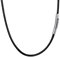 Chaîne Collier Homme Noir Cordon de Cire Imperméable, Chaîne en cuir véritable Noir Épaisseur 2/3/4 mm avec fermoir mousqueton en acier inoxydable - Longueur 46/51/56/61cm (56.00, noir-largeur 2 mm)
