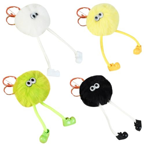 KedidO Mignon Porte-clés with Mignon Peluche 4 pcs Porte-clés Personnalisé, Porte-clés voiture, Décorations sac à dos, Décorations sac à main Porte-clés Peluche Mignon Porte-clés