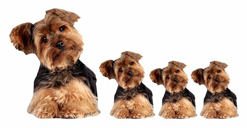 AdriLeo - Aufkleber 4er-Set – Yorkshire Terrier - Deko Autoaufkleber Sticker Hund