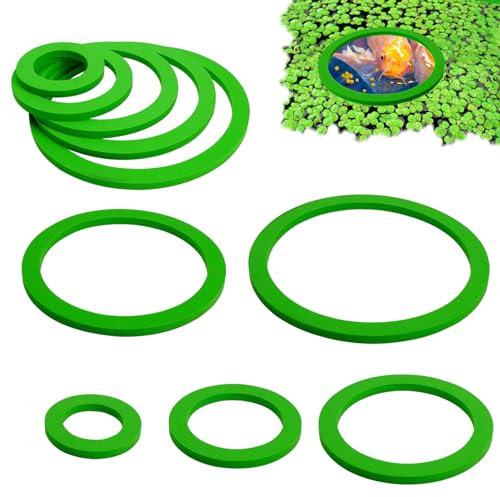 ARIOU Anillo de alimentación para Peces y Tortugas, 10 Corral de Plantas flotantes para Acuario, Comedero de peces Moderno Verde