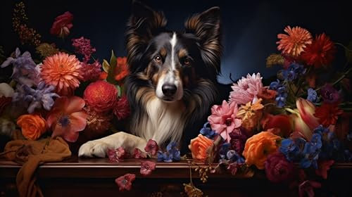 Zgcoyeo Hund Diamond Painting, 5D DIY Diamond Painting set Tier Diamond Painting Kinder, Daiments Painting Erwachsene Stickerei Kreuzstich, Aesthetic Room Deko Schlafzimmer Geschenk 125x70cm 5-0