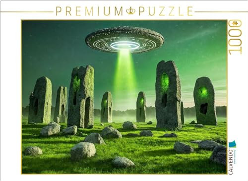 CALVENDO Puzzle Eine UFO errichtet Steinkreise | 1000 Teile Lege-Größe 64 x 48 cm Foto-Puzzle für glückliche Stunden