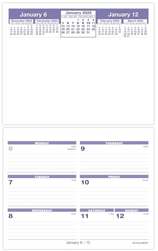 AT-A-GLANCE 2025 Tischkalender Nachfüllung, wöchentlich, 15,2 x 17,8 cm, Flip-A-Week (SW705X5025)
