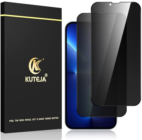 Kuteja Panzerglas Sichtschutz für iPhone 13 Pro Max 6,7 Zoll [2 Stück], 9H Härte Folie, Anti-Kratzen Privacy Schutzfolie Gehärtetem Glas Displayschutzfolie für iPhone 13 Pro Max