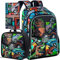 3 x Rucksack für Jungen, Dinosaurier, wasserabweisend, Vorschul-Büchertaschen, coole Grundschulrucksäcke und Lunchbox, 40,6 cm, Dinosaurier schwarz, Einheitsgröße