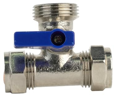 Plumb Bliss Washing Machine Valve - Tee (15mm x 15mm x 3/4)
