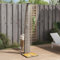 Faroom Rattan Gartendusche mit 180° Regenduschkopf Großer Pooldusche mit Lattenboden Outdoor Dusche für Garten Urlaub und Camping 55 x 60 x 224 cm Grau