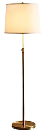 HESHUYAN Stehlampe für Wohnzimmer Stehleuchte Messing Stehleuchte High-End Stehlampe Echt Messing Weißer Schirm E27 Verstellbare Stehlampe Stehlampe Standleuchte