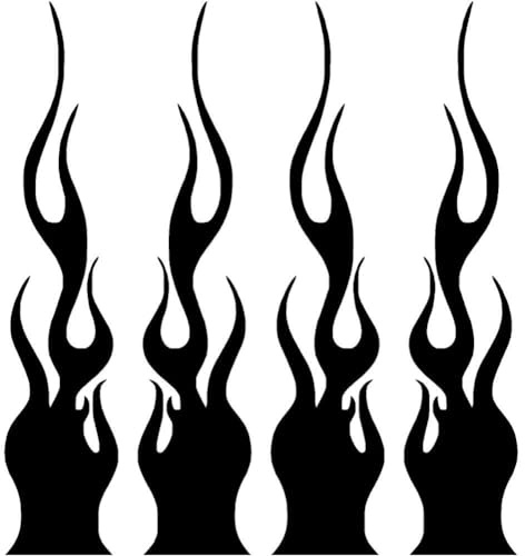 Lpitoy 4 Stück Reflektierende Flammenaufkleber Für Autos, Vinyl, Rennsport, Flammenstreifen, Aufkleber Für Golfwagen, Geländefahrzeuge, Motorräder, Fahrräder, Skateboards, Laptops, DIY-Dekoration