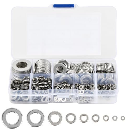 580 Bagues D'étanchéité en Aluminium, Joints Métriques et Rondelles Plates pour Vidange D'huile Réparation Hydraulique D’assortiment de Rondelles Plates M2, M2.5, M3, M4, M5, M6, M8, M10, M12