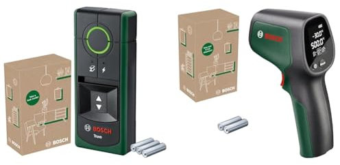 Bosch Ortungsgerät Truvo 2. Generation (Ortung von Kabeln/Metall bis 70mm, im E-Commerce Karton) & Infrarotthermometer UniversalTemp (-30°C bis +500°C, 3 Materialgruppen, im E-Commerce Karton)