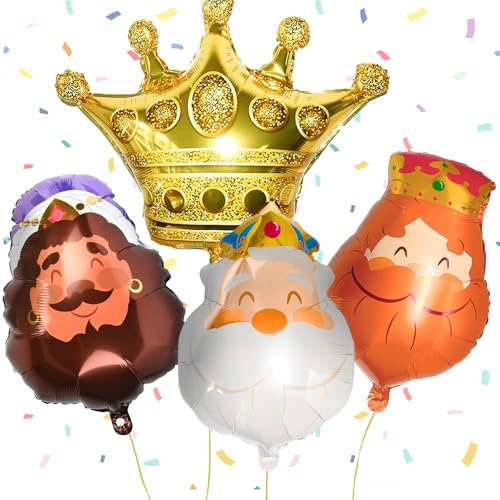 Königs Folien Luftballon, Krone Folienballon, König Weihnachtsballon, Ballons Weihnachtsdekoration für Kindertag, Feiern und Feste der Könige (B)