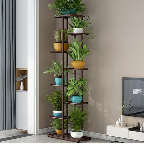 Lidzopas 8 Etagen Blumenständer Metall 141cm Ecke Blumenregal Pflanzenregal Indoor Outdoor, Mehrere Blumentreppe Pflanzenständer für Balkon Garten Wohnzimmer