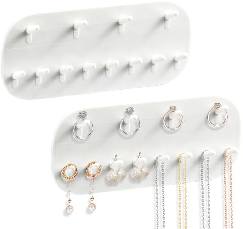 YBCCBY 2 PCS Joyeros de Pare Adhesivos, Ganchos Adhesivos Porta Joyas Organizadores de Pared para Joyas Porta Joyeros de Pared Autoadhesivos para Collares, Pulseras, Anillos