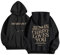 Topassion 2024 Jesus Loves You Hoodie Rundhals Damen Kapuzenpullover mit Taschen Oversize Christliches Pullover Kordelzug Sweatshirt Freizeit Sport Langarmshirt Training Pulli Streetwear(Black,L)