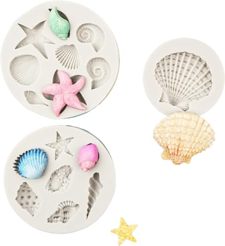 Lot de 3 moules en silicone animaux marins - Fondant 3D - Animaux marins - Pour chocolat, pudding, glaçons, argile, savon fait main