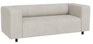 S-Style Möbel Sofa Couch 2 Sitzer 151 x 80 x 65 cm Freistehend Cord Stoff Kratzfest Viggo Beige