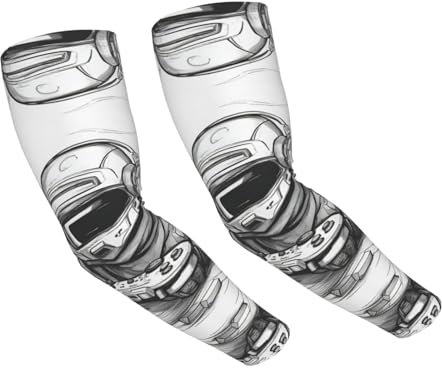 Dwerfsdf Monocromatico Sketch Style Gaming Unisex Maniche di Protezione Braccio Lungo di Raffreddamento Maniche Della Copertura Per, Nero , Taglia unica