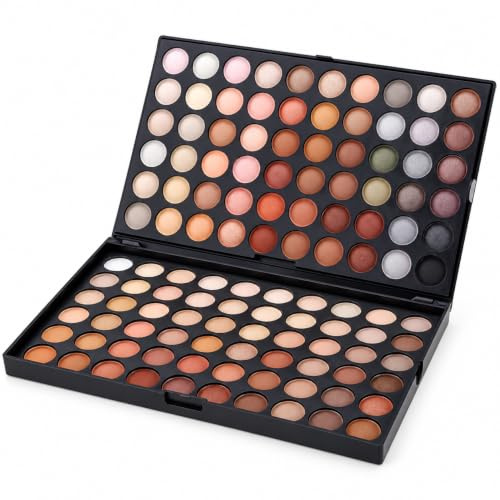 MKNZOME Palette di Ombretti Naked da 120 Colori, Kit Regalo per il Trucco Nude, Tonalità Neutre Marrone Scuro Bronzo, Tonalità Nude Opache e Glitterate, Lunga Tenuta Waterproof e Altamente Pigmentato