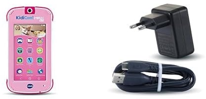 VTech - KidiCom Max 3.0 Rose, 3 Ans à 8 Ans - Contenu en Français + Adaptateur Secteur Chargeur USB-C