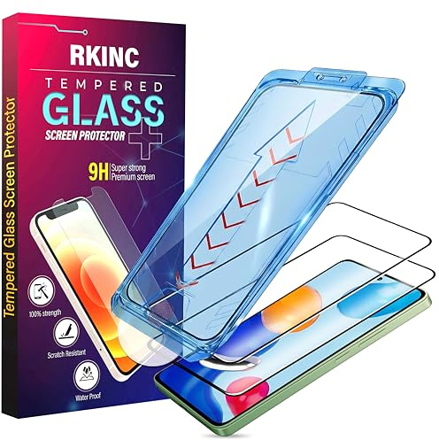 RKINC Protector pantalla [2 Piezas] para Xiaomi Redmi Note 13 5G, Cristal templado película de vidrio, 9H [Instalación rápida] [Eliminación automática del polvo][Cobertura total][Sin burbujas]