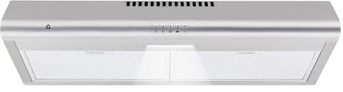 High Airflow 750 CFM Under Cabinet Range Hood – 30 Inch Stainless Steel Kitchen Vent Hood – 3-Speed Mechanical Controls – LED Lighting – Low Noise – Ducted/Ductless Installation