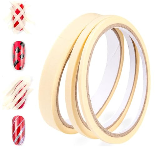 KAHZOR 3 piezas Pegatinas para Uñas, Cinta De Enmascarar, Cinta Adhesiva Para Arte De Uñas, Para Salones y Uso Casa Para manicura francesa Separar Esmalte De Uñas No Tóxica Ácido