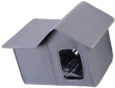 MZRAN Winddichtes sicheres Outdoor-Hundehütte mit Verankerungsseil für starken Windschutz von wanderndem Kater in der Regenzeit atmungsaktiv belüftet Hundehütte