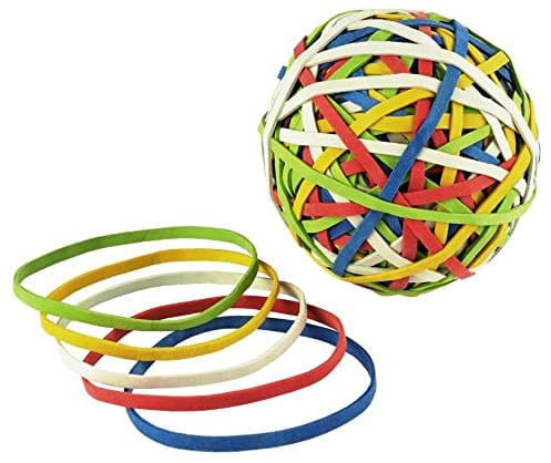 Alco 7440 Elastic Band Ball, Diameter: 70 mm, Colourful, Approx 200 Bands