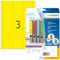 HERMA 5136 Ordnerrücken Etiketten lang breit, 20 Blatt, 61 x 297 mm, 3 pro A4 Bogen, 60 Stück, selbstklebend, bedruckbar, blickdicht, blanko Papier Ordneretiketten Rückenschilder Aufkleber, gelb