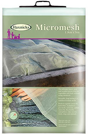 Haxnicks 0.6mm Micromesh Ultra Fine Net Fabric Pest Plant Protection Barrier | Keep Insect & Birds Off Crops | 1.8m x 5m | Eco030101