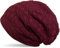 styleBREAKER warme Feinstrick Beanie Mütze mit Flecht Muster und sehr weichem Fleece Innenfutter, Unisex 04024058, Farbe:Bordeaux-Violett