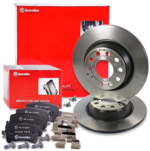 BREMBO Coated Disc Line Bremsenset Hinterachse inkl. Bremsscheiben Hinten Ø 282 mm Voll und Bremsbeläge Hinten