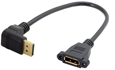 chenyang Câble d'extension DisplayPort,DisplayPort DP mâle vers femelle câble d'extension de port d'affichage coudé à 90 degrés vers le bas
