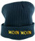 MILEKO Maritime Strickmütze Mütze mit Schriftzug Moin Moin blau One Size