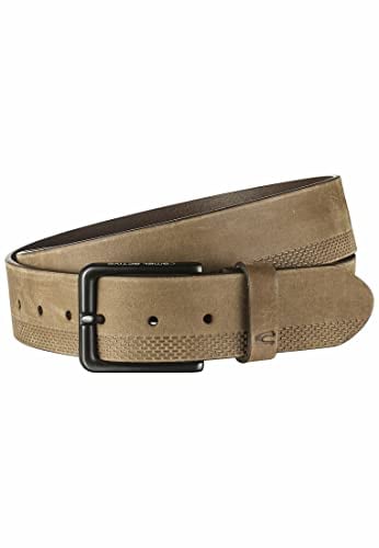 camel active Herren Gürtel aus Nubukleder Grau menswear-L