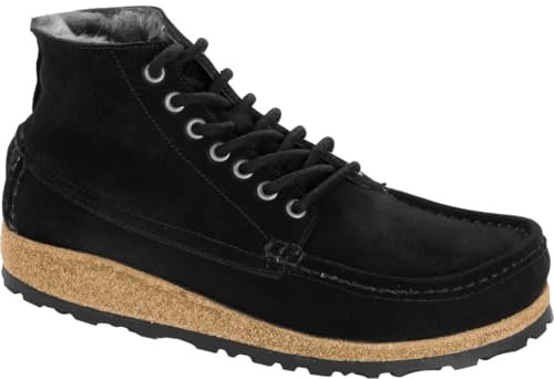 Birkenstock Marton Shearling Black, Suede Leather Nero 42