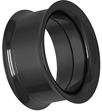 Soul-Cats Double Flared Flesh Tunnel einzeln oder Set Tunnelset Edelstahl Plug 2 bis 22 mm, Größe: 3 mm, Farbe: Schwarz