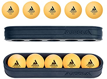 JOOLA 11193 Tischtennis Set Magnetic Ball Holder 10 orangene 3-Sterne 40+ MM Tischtennisbälle + 2 Magnetische Halter passend für jeden Tischtennisplatten Metallrahmen, Blau, 12-teilig