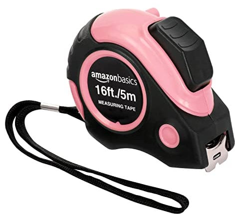 Amazon Basics Maßband, 5 m (16 Fuß), Pink