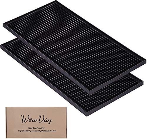Barmatte für Cocktail und Coffee Bar 15,2 x 30,5 cm Gummistange Service Auslaufmatte für Cocktail Barkeeper Coffee Bar oder Arbeitsplatte Matten Glas Abtropfmatte
