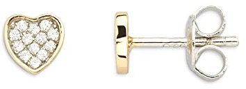 Xenox Damen 925 Sterling Silber Ohrstecker mit Zirkonia in goldfarben - XENOX Love Story - XS3414GN