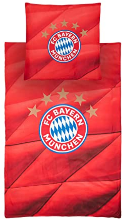 FC Bayern München Bettwäsche (1x Spannbetttuch, Bettuch, Laken, rot, gestreift, Mikrofaser, 3 Stück, All, Sport, daily/casual)