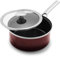 Merten & Storck Europäisch gefertigtes Kochgeschirr mit Stahlkern, emailliertes Kochgeschirr, 2,5 QT Stieltopf mit Deckel, Induktion, PFAS und PTFE, spülmaschinenfest, ofen- und grillfest, Merlot Rot