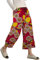 Famulily Women Summer Wide Leg Crop Linen Trousers Casual Baggy Beach Pants Red S
