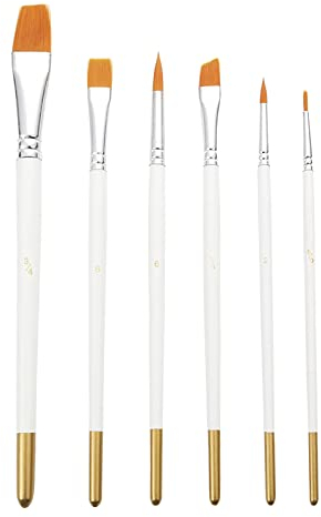 Cake Painting Brushes Set from E-Kongton, Food Safe Paint Brushes Fondant Sugar DIY Tools Set, Soft Synthetic Brush Material, Easy to Use & Easy to Clean, 6PCS Cake Brushes for Lust Dust.(White)